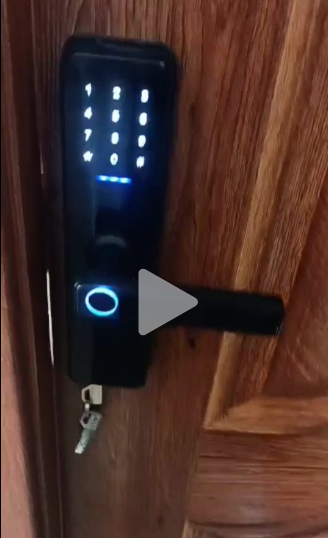 木质门智能锁安装案例